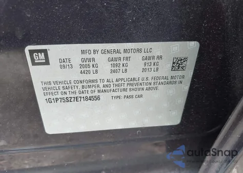 2014 Chevrolet Cruze Diesel z USA, uszkodzony, nr VIN 1G1P75SZ7E7184556